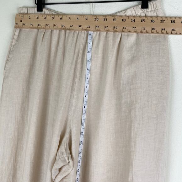 Bryn Walker 100% Linen Pants Size XXL Light Beige Wide Leg Full Length Lagenlook - Picture 11 of 12